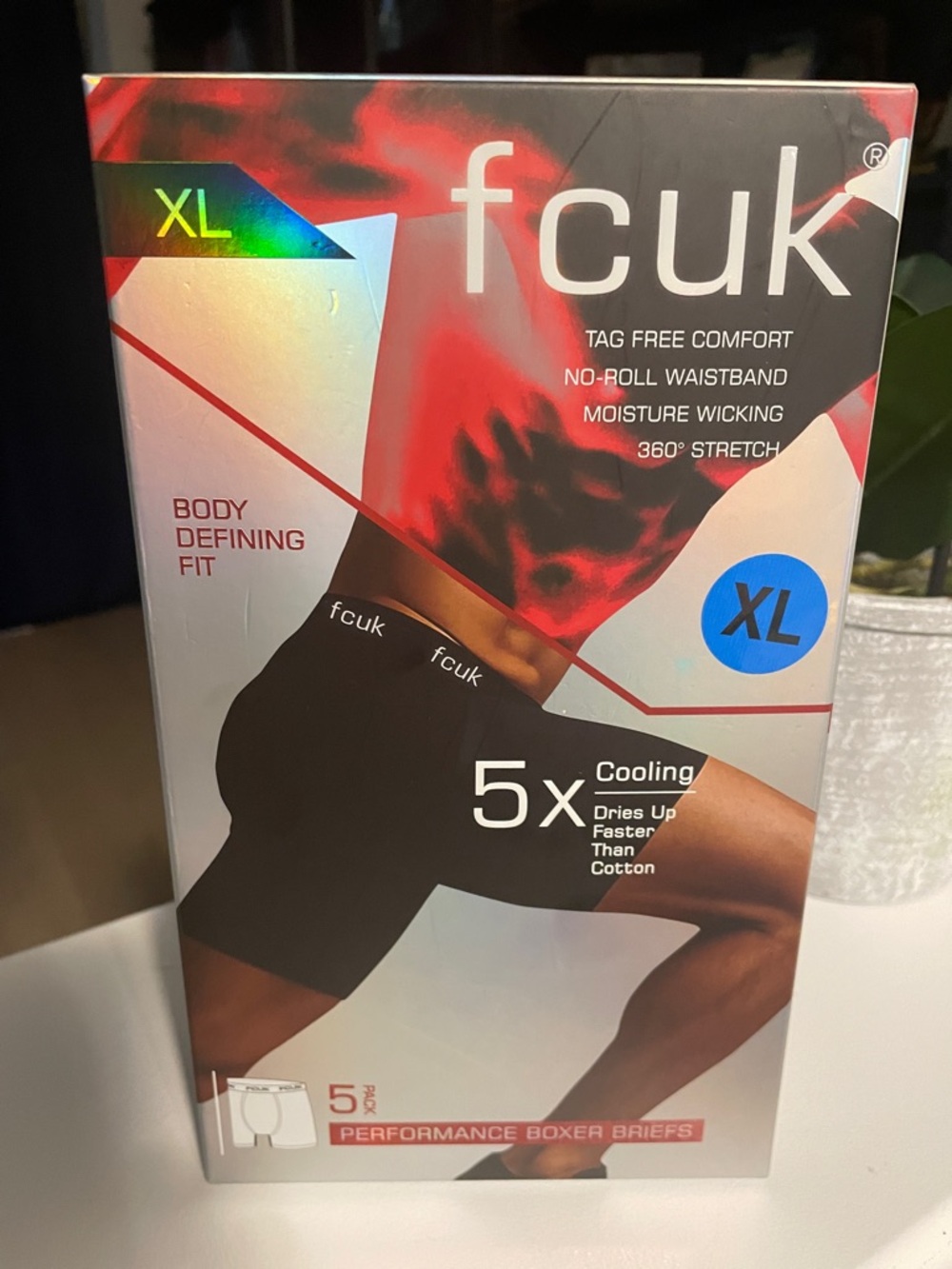 French Connection (fcuk) Black XL Performance Boxer Briefs - 5 Pack